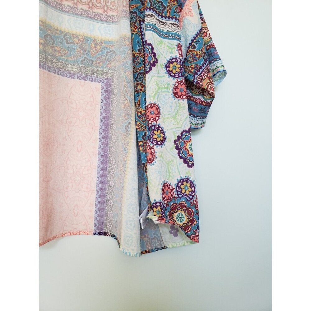 Umgee Duster Women's S Kimono Jacket  Multicolor Boho Floral Open Front - Picture 3 of 6